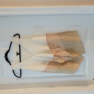 Ann taylor beige, pink , tan silk layers ruffle tank small